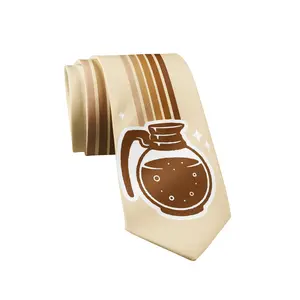 Coffee Rainbow Tie Funny Caffeine Lovers Novelty Necktie Funny Ties