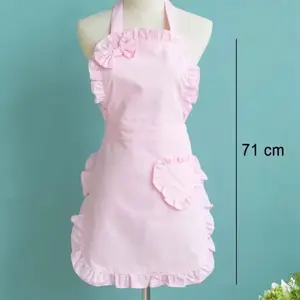 Ruffle Pink Apron - Stylish Apron with Ruffle Detail, Ideal for Cooking and Baking, Versatile Design for Various Occasions
