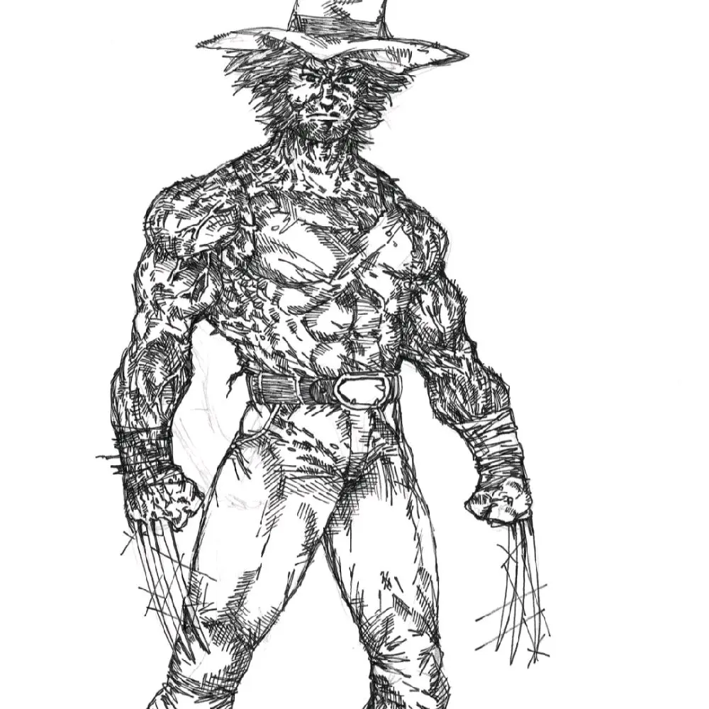 Original Hand-Drawn Comic Style Superhero Sketch – Ink & Pencil – Commissions Available!