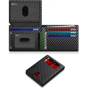 Fathers Day Gift Wallet for Men Slim RFID Blocking Leather Credit Card Holder Wallet for 14 Cards, Bifold Minimalist Thin Wallet with 2 ID Windows & Cash Slot, Front Pockt Carteras Para Hombres, Birthday Gifts for Men