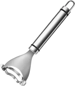 Ergonomic Corn Peeler and Stripper Stainless Steel Corn Scraper Remover Cob Planer Stripper Peeler Thresher Kitchen Cutter Tool Multifunctional Grips with Ergonomic Non-Slip Handle Silver 1 Piece - Blade