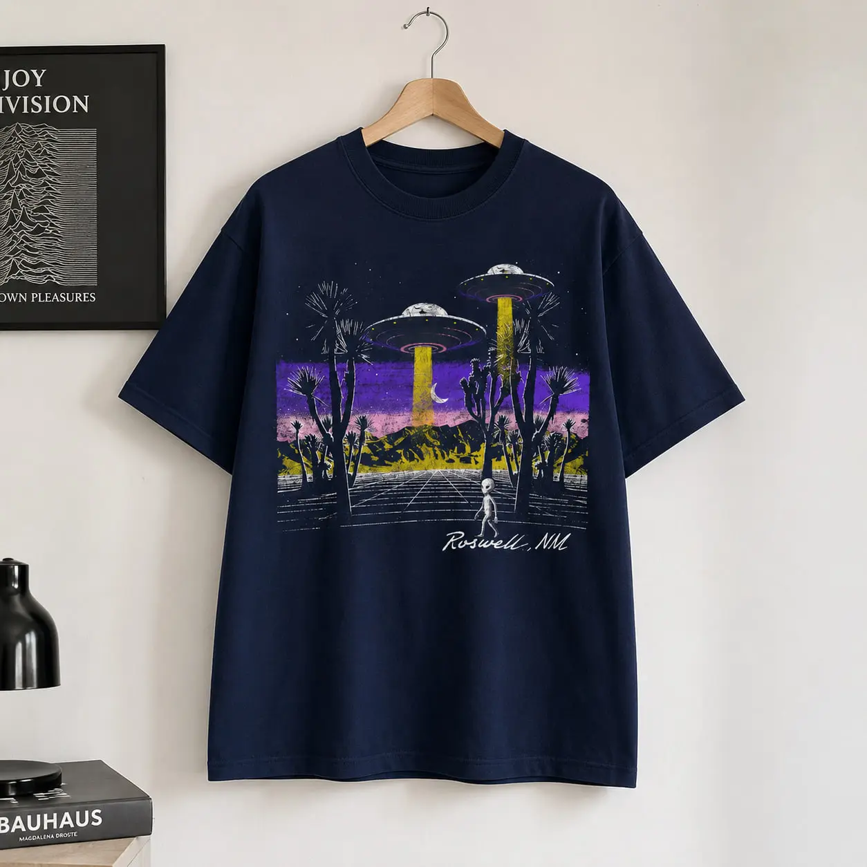 Roswell NM UFO Graphic T Shirt, Retro Alien Desert Tee, Vintage Sci Fi Abduction Shirt, Southwestern Spacecore Unisex Top