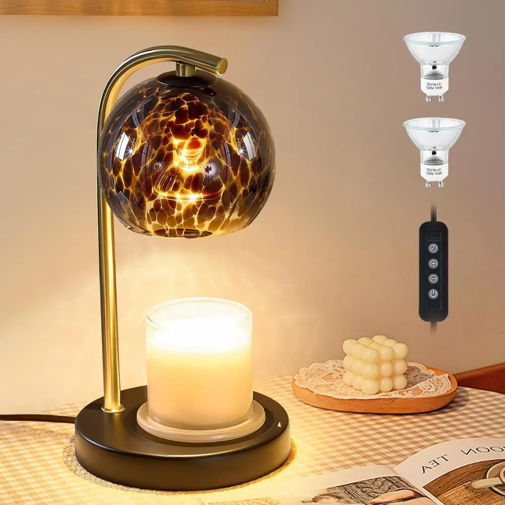 Womens Gifts for Christmas Candle Warmer Lamp, Dimmable Scented Wax Melt Warmer with Timer, Housewarming Gifts for Home Bedroom Decor, Xmas Birthday Gifts for Mom, 2 Bulbs For Candle Warmer Lamp