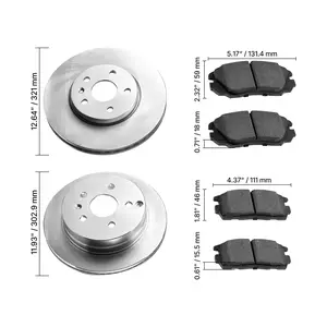 Front & Rear Brake Kit for 2010-2017 Chevrolet Equinox & GMC Terrain | Ceramic Brake Pads with Hollow Brake Rotors | Complete Brake Pads & Rotors Replacement Kit
