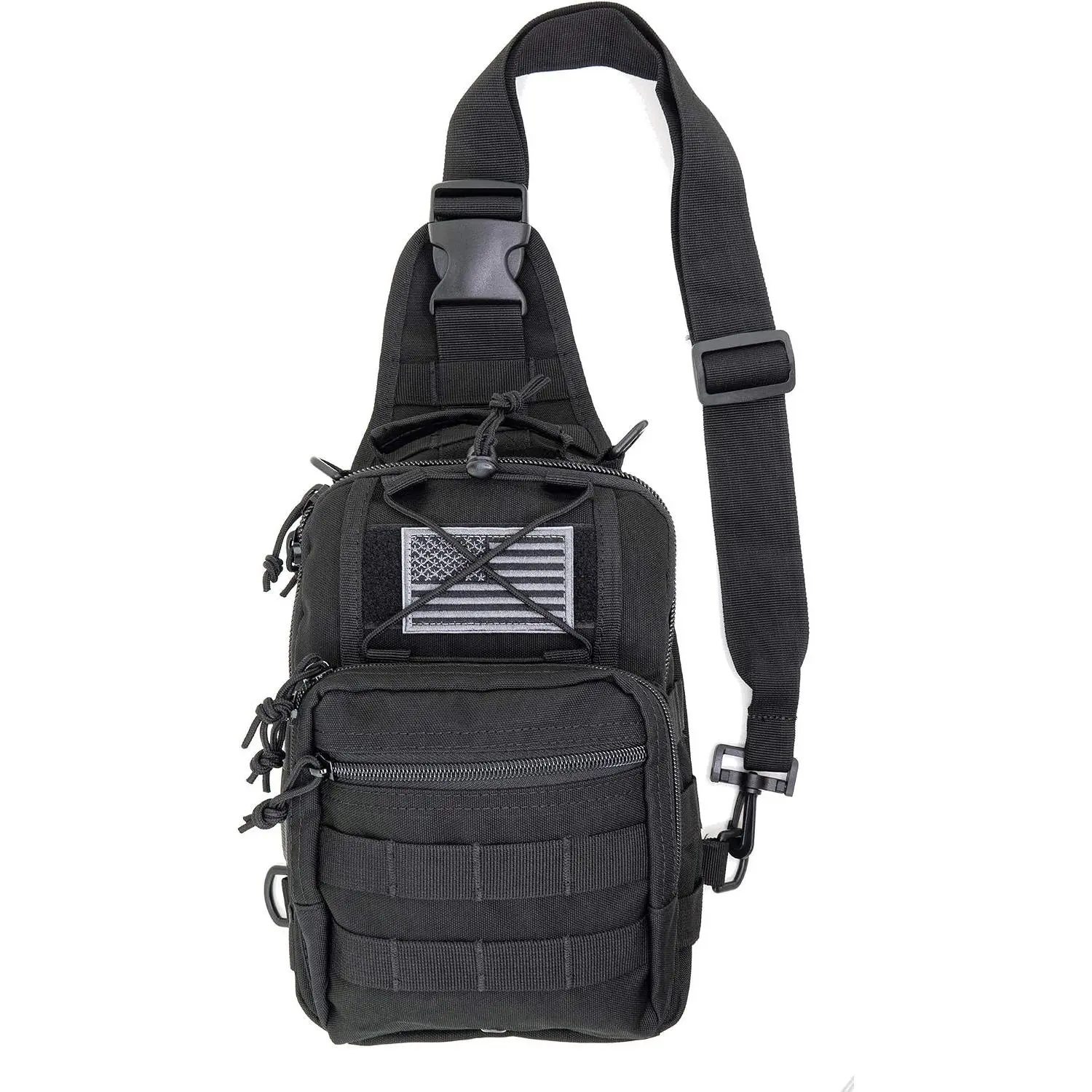 First Aid Sling Backpack - EMS Equipment Emergency Medical Supplies Tactical Range Shoulder Molle Bag - Heavy Duty Sports Outdoor Rescue Pack - Perfect for Camping Hiking Trekking - Black