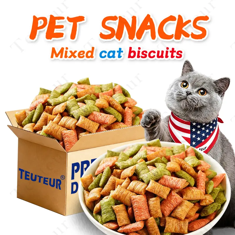 Egg Yolk Filled Cat Treats Crunchy Cat Biscuits with Chicken, Tuna and Salmon Flavor, Bite Size Training Rewards for Kittens and Adult Cats, Crispy Outside with Savory Center, Everyday Pet Snacks for Indoor Cats, Playtime and Bonding at Home Fun