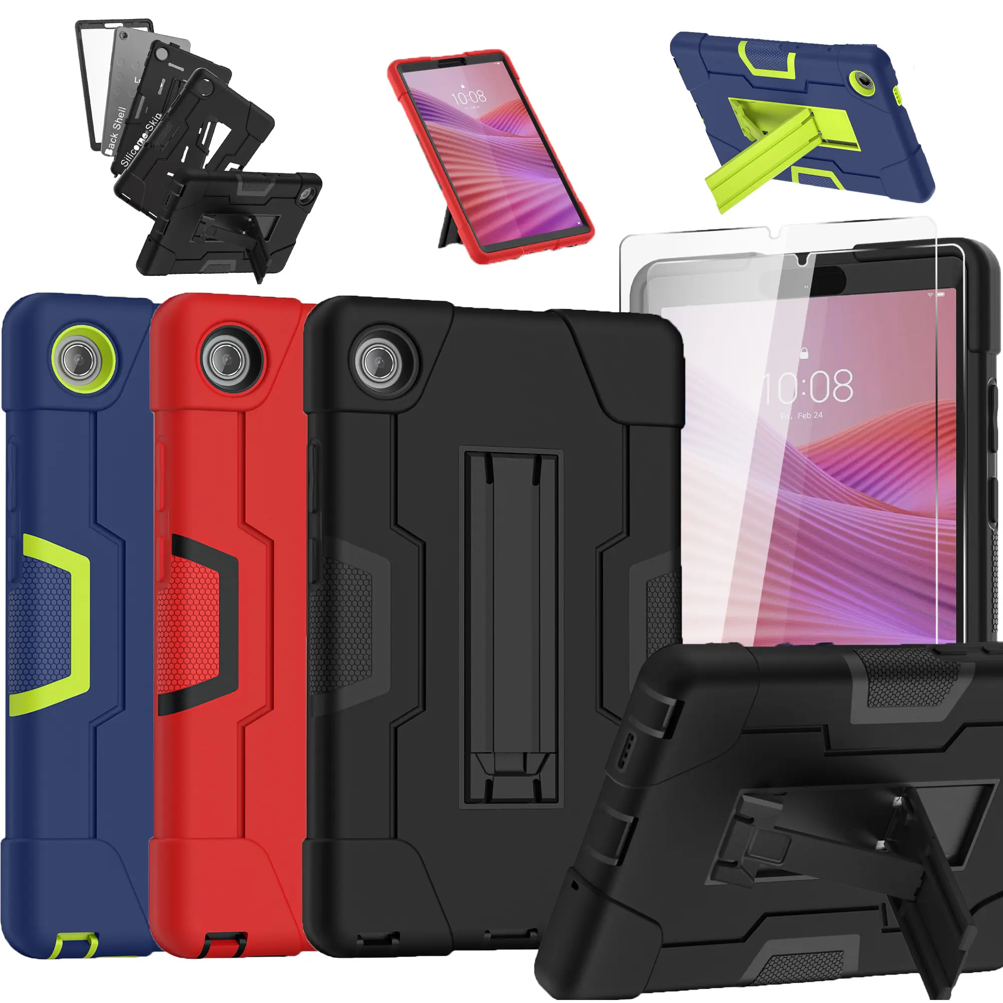 Case for Lenovo Tab One / K9 TB-305FU 8.7" 2025, Rugged Shockproof Tablet Case with Kickstand