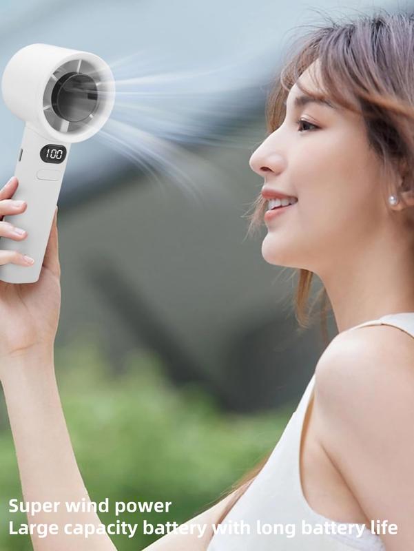 LMMAKE Handheld Turbo Fan 120 Speeds USB Rechargeable with Digital Display 1800mAh Battery Quiet Airflow for Camping Travel Home Office Compact Portable Personal Fan