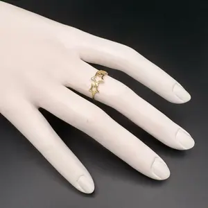 10k Elegant Gold Star Ring for Women Adjustable Fashion Jewelry Perfect for Any Occasion Stylish Accessory