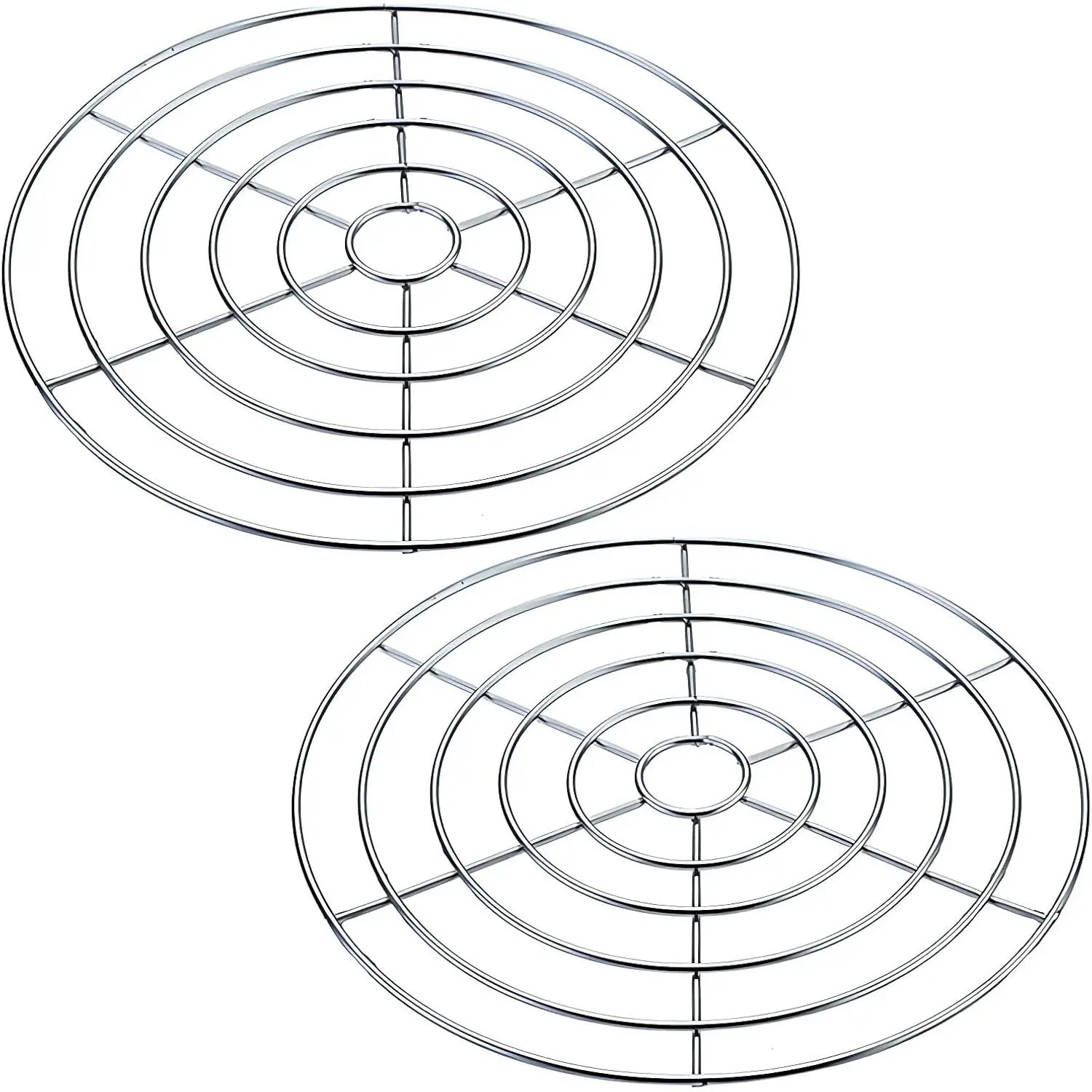 Round Cooling Racks Dia 10.2",304 Stainless Steel Steamer Rack, Canning Rack, Cake Cooling Rack Circle Wire Rack for Air Fryer, Instapot, Cake Pans, Set of 2 (2 PCS,10.2"/26cm)
