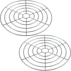 Round Cooling Racks Dia 10.2",304 Stainless Steel Steamer Rack, Canning Rack, Cake Cooling Rack Circle Wire Rack for Air Fryer, Instapot, Cake Pans, Set of 2 (2 PCS,10.2"/26cm)