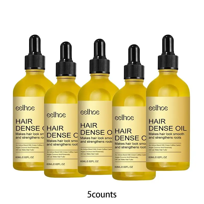 Rosemary Hair Oil Set, 5 Counts/set Nourishing & Moisturizing Thicker Stronger Hair Thickening Serum Hair Care Oil for Dry & Damaged Hair, Hair Care & Styling Product for Women & Men, Thicker Looking Hair, Make Hair Stronger