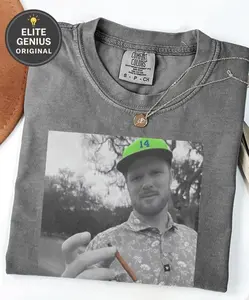 Seattle Sam Football Photo Tee, Darnold QB Graphic T-Shirt, 2026 Playoff Wear, Smoking Seahawk