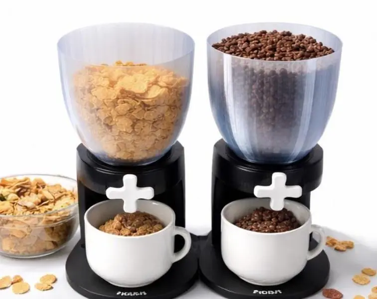 Personalized Name Kitchen Cereal Dispenser - Minimalist Decluttering, Smooth, Transparent Dual Compartment, Controlled Portions, Freshness Sealed, Modern Look, Ideal for Coffee & Bowl Storage, Perfect for Neat Efficient Countertop Users