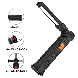 Rechargeable LED Work Light – Magnetic Base & Hanging Hook Tool Gift
