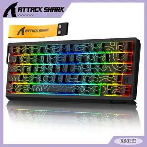 ATTACK SHARK X68HE Rapid Trigger Magnetic Switch Mechanical Gaming Keyboard, USB-C Wired Connection,60% TKL RGB Backlit,  PBT Keycaps,0.01mm RT Accuracy, 8000Hz Polling Rate,  with Adjustable Actuation for Win/Mac.