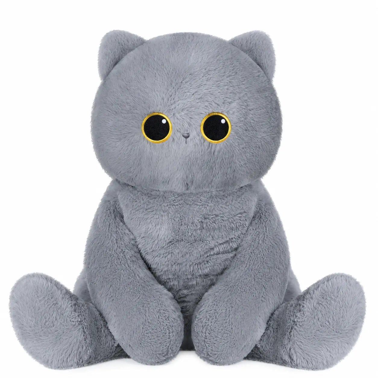 weighted Stuffed Animals, 4 Lbs Customizable Gray cat Stuffed Animal Up to 5 Lbs, Stuffed Sloth Plush for Stress Relief, Ideal Birthday Gifts Halloween Christmas Gift for Girls Boys