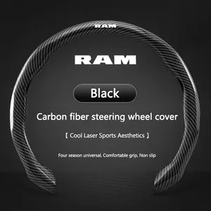 Car Breathable Nappa Leather Anti-Slip Steering Wheel Cover, Universal Fit for Dodge Srt Dart Challenger RAM 1500 Charger, Auto Accessories