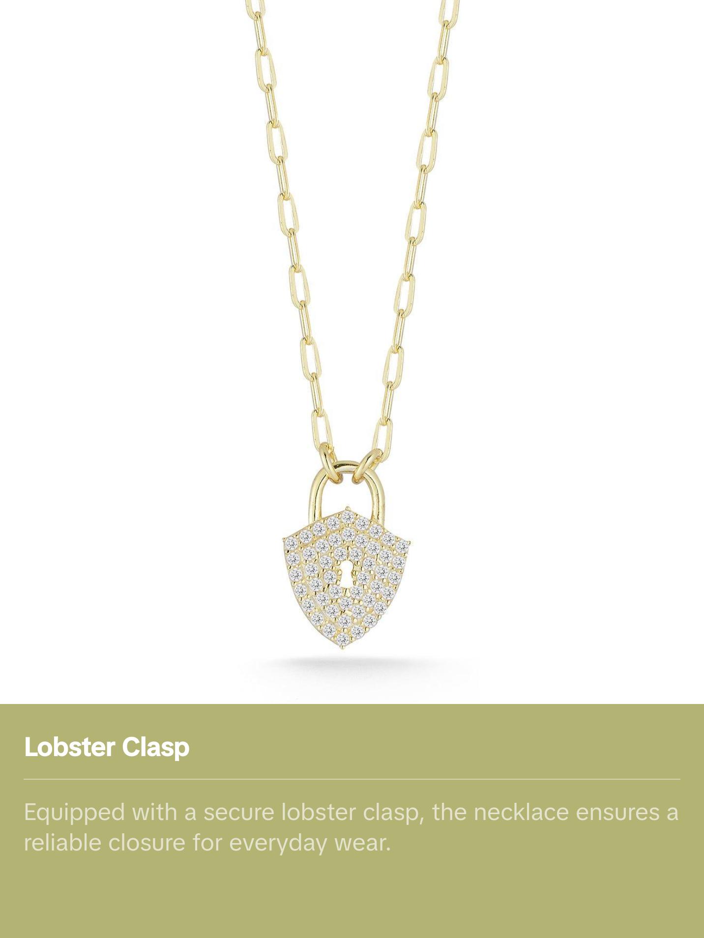 Shield Padlock Necklace