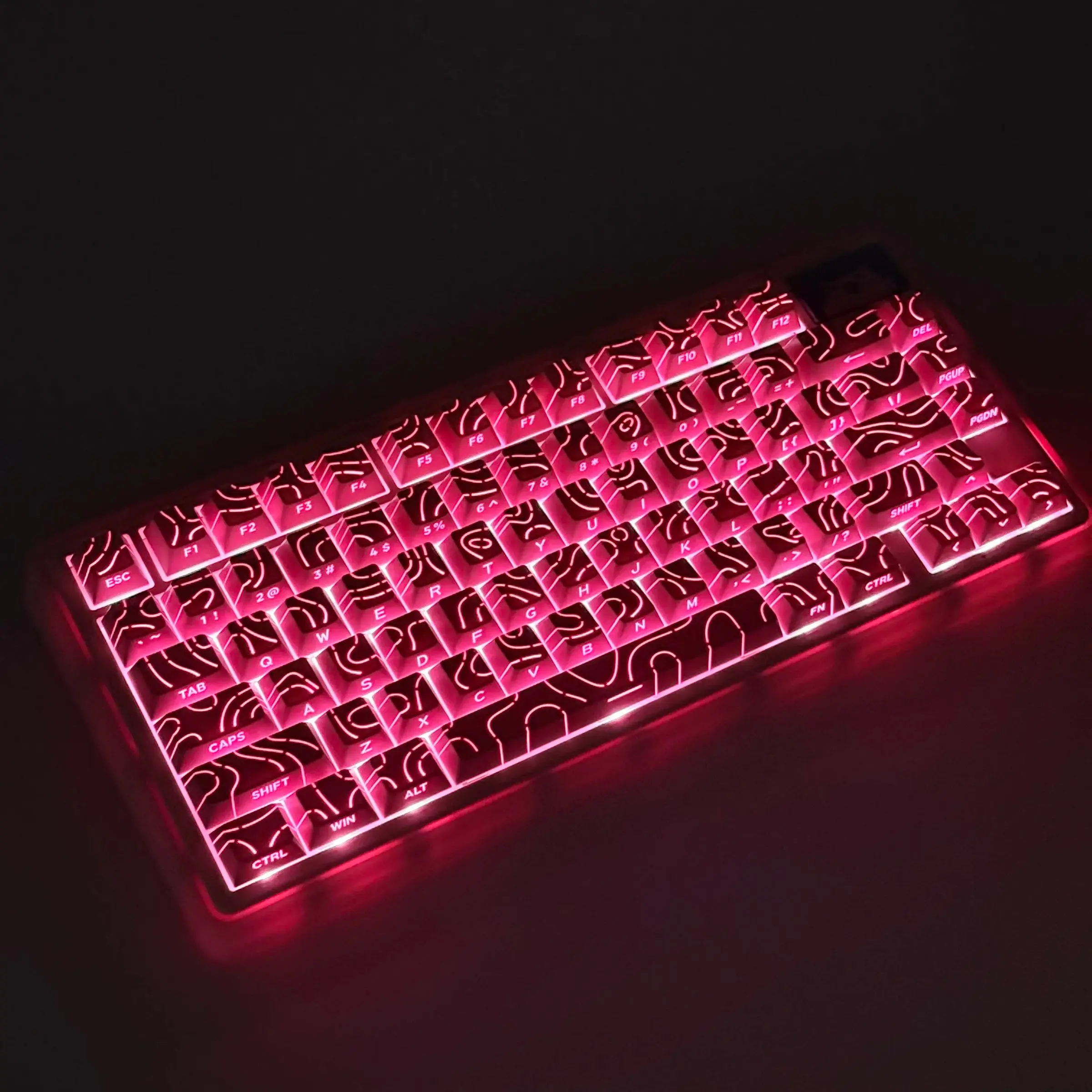 Minimalist Theme Side Engraved Translucent Keycap, Full Five Sided Heat Sublimation Keycap, RGB Backlight Keycap, Keyboard Accessories for Gaming, Gaming Pc Accessories, Keyboard Keycaps