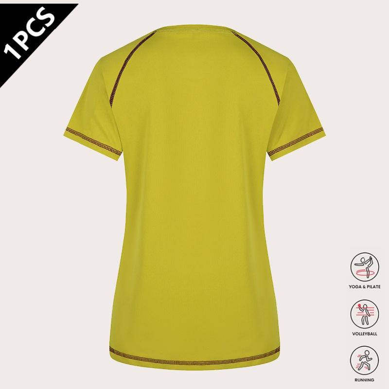 3-pack women’s quick-dry sports T-shirts — slim fit, figure-flattering short sleeves for yoga and running; stretchy, breathable crew neck athletic tops suitable for jogging, workouts, fitness, and yoga; women’s apparel