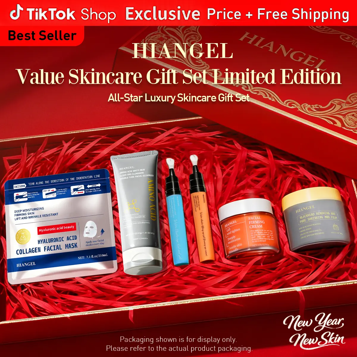 [HIANGEL] Gifted Collagen Boost Set Pore Spot Skin Care Calcium Collagen Volume Firming Balm for Enhanced Skin Health routine  Daily Brightening Facial deep clean  Enhanced Skin Health Routine Daily Brightening Facial Deep Clean - Radiant Skin Repair