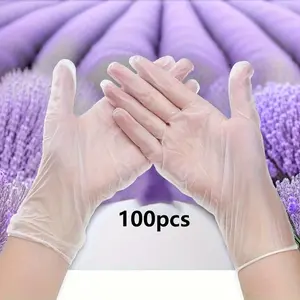 100 Transparent Tpe Disposable Gloves, Waterproof Lead-Free Powder/latex Free, Soft Pet Material, Kitchen Bathroom Pet Care Household Beauty Hotel Service Cleaning Gloves