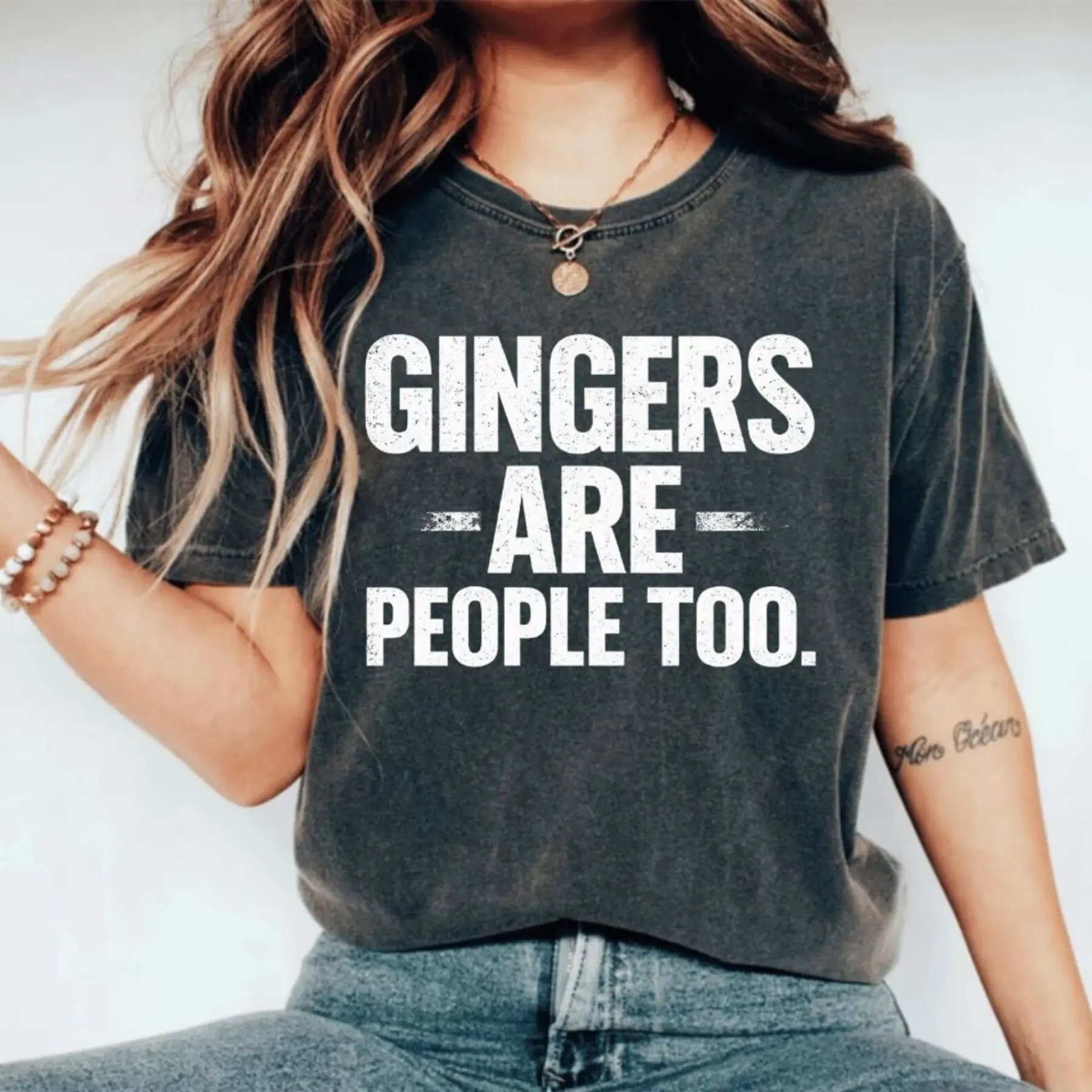 Gingers Are People Too T-Shirt, Funny Ginger Pride Gift, Redhead Humor Graphic TeeUnisex summer tops for top