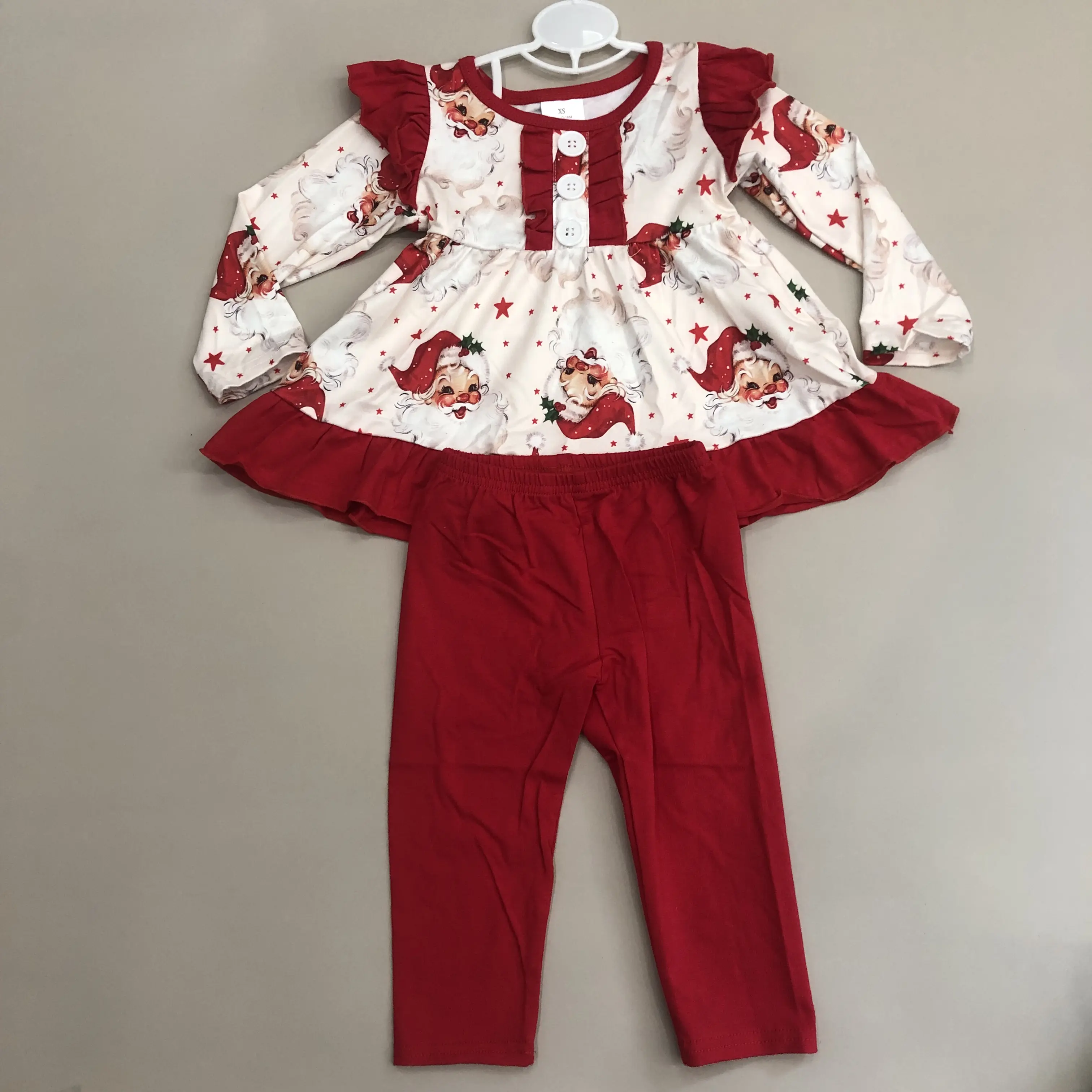 Kids Girl Christmas Clothing Set Red Santa Claus Christmas Outfit