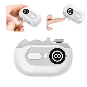 Electric Nail Clipper with LED Light & Storage - 4-in-1 Trimmer for Trimming, Filing, Polishing & Nail Art Lamp - Safe for All Ages - Rechargeable & User-Friendly - Ideal for Home & Salon Use