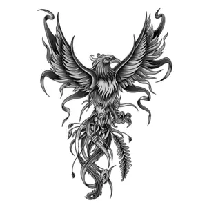 Phoenix Dance Arm & Leg Wear-Resistant Herbal Juice Temporary Tattoo Sticker Magic Tattoo Waterproof Long-Lasting 7-15 Days Semi-Permanent Tattoo for Men & Women Japanese-Style Personalized Fake Tattoo
