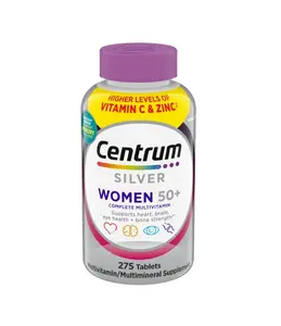 Centrum Silver Multivitamins for Women Over 50, Multimineral Supplement Tablets, 275 ct Support The Heart, Brain, Eyes And Overall Health Of Women Age 50 Edible Dietary Fitness