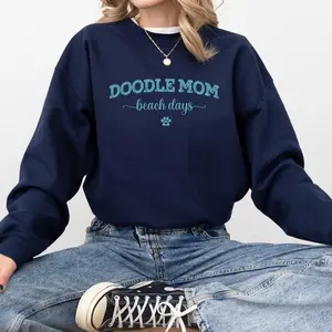 Doodle Mom Beach Days T-Shirt, Sweatshirt and Hoodie - Coastal Dog Mom Crewneck, Goldendoodle Mom Gift, Beach Lover Dog Mom Pullover