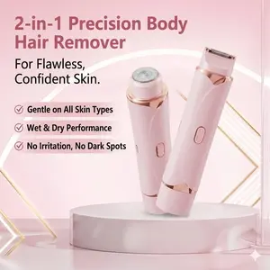 Women's Electric Bikini Trimmer, Rechargeable Dual-Use Body Face Hair Remover, Waterproof Full Body Razor, Wireless Charging Clipper, Showerproof Body Trimmer