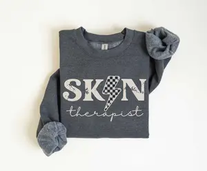 Retro Esthetician Short Sleeved T-SHIRT / Sweatshirt • Skin Therapist • Aesthetician shirt •  Checker Beautician Cotton Fabric Fit