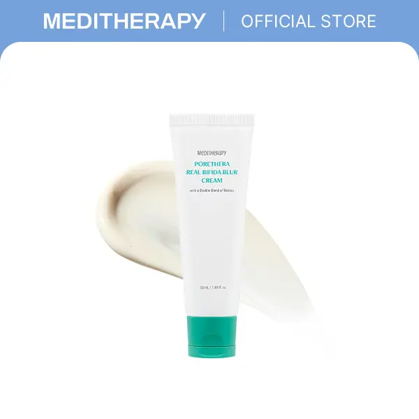 Porethera Skin Filter Blur Cream | Bare-Skin Look, Smooth Pores & Refined Texture | Probiotic + Niacinamide Skin Filter for Oily & Acne-Prone Skin | 1.69oz | MEDITHERAPY Official