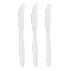 White Plastic Disposable Knives