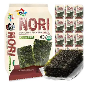 KIMNORI Seasoned Seaweed Snacks Sheets – Organic Korean BBQ Flavor 12 Individual Packs Roasted Crispy Premium 100% Natural Laver Kim Nori 4g 0.14 Ounce