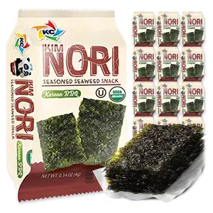 KIMNORI Organic Korean BBQ Seaweed Snacks | 12-Pack Crispy Roasted Sheets | Gluten-Free & Non-GMO Healthy Snack