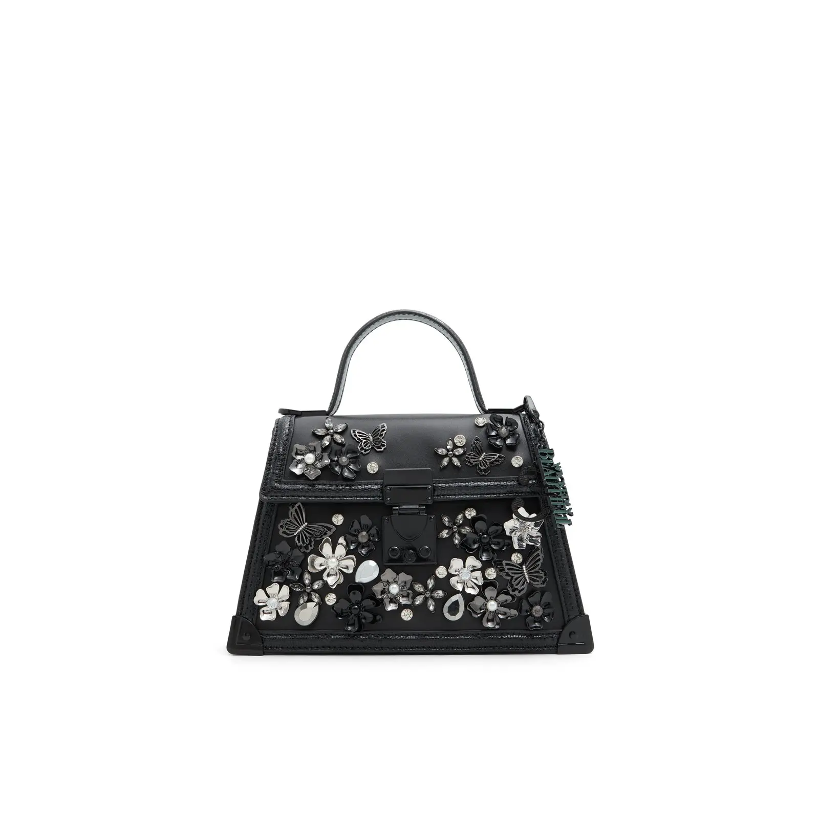 Wicked x ALDO Knowyourpower Black Top Handle Bag with Floral