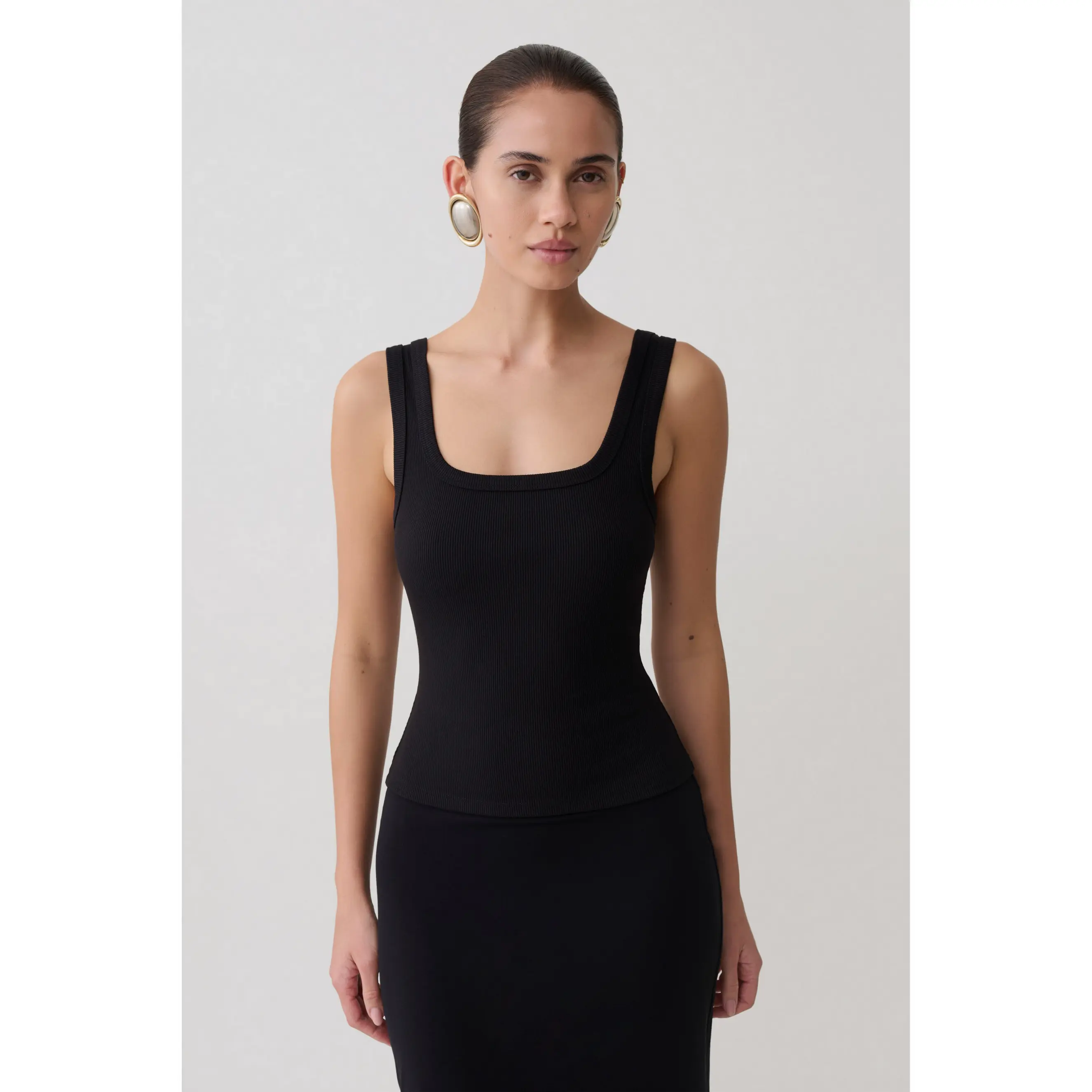 Ismay Square Neck Tank - Black