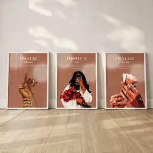 Set of 3 -  Christian Black Girl Wall Gallery; Bible Verse Prints Poster #68812