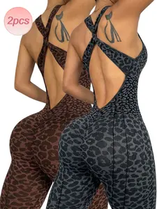 Women's Seamless High Elastic Detachable Cup Yoga Pants, Abdominal Shaping Butt Lifting Sports Leggings, 2pcs Tight-Fitting Workout Gear, Gym Sportswear Bottoms