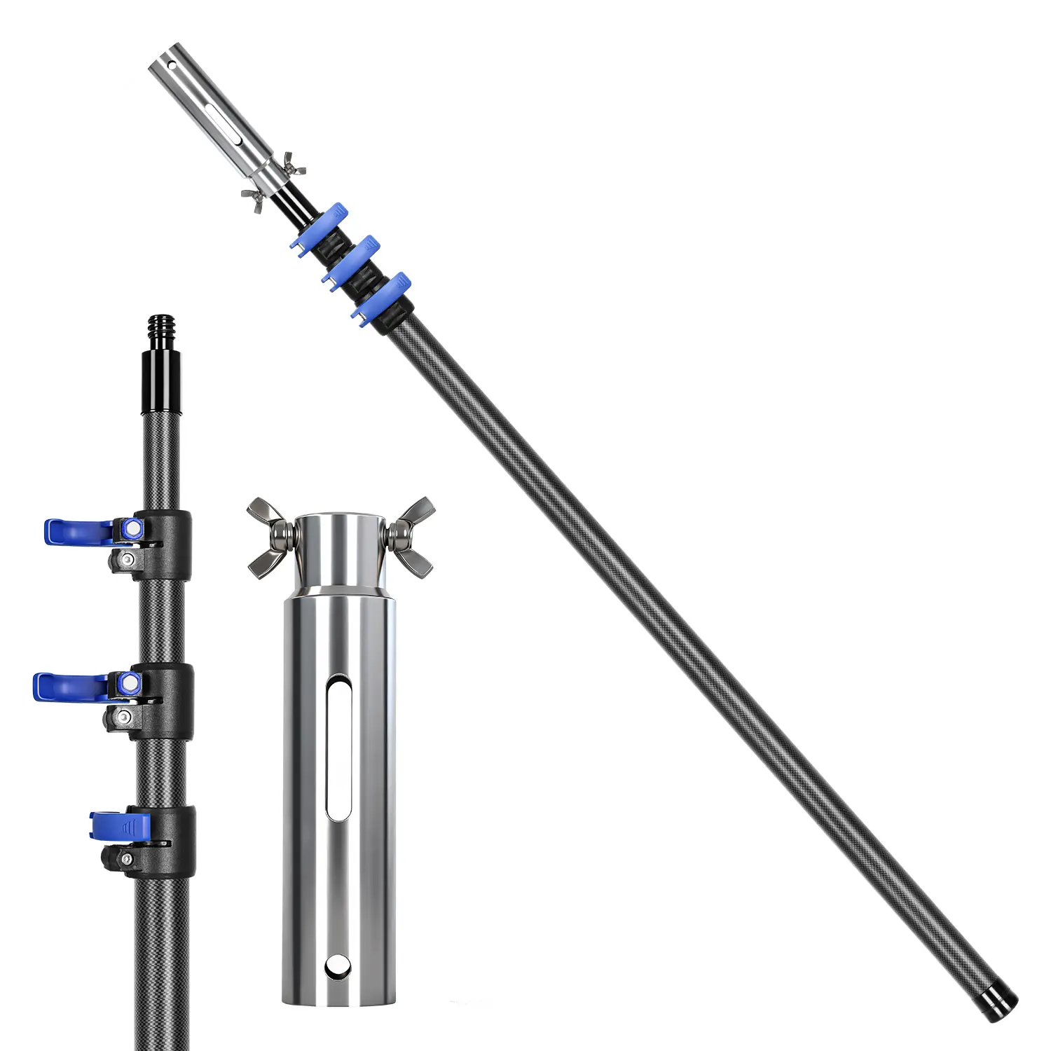 【DealsForYouDays】DOBEN Carbon Fiber Pool Pole,16FT Heavy Duty Telescopic Pool Pole,Universal Extension Pole for Nets,Skimmers,Brushes,Pool Vcacuums,Also Suitable for Above Ground Pools,Making It An Essential Tool for Your Pool Cleaning