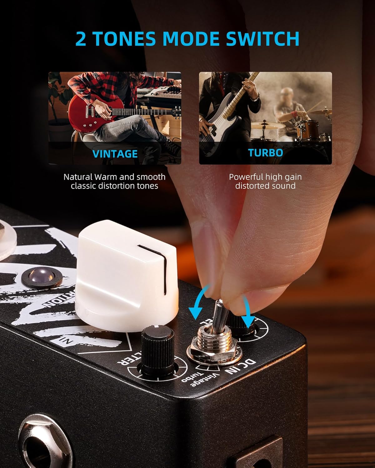 LEKATO Electric Guitar Bass Effect Pedal,Distortion/Pitch Box/Overdrive/Looper/Drummer/Noise Killer/Delay/Compressor Mini Pedal with True Bypass