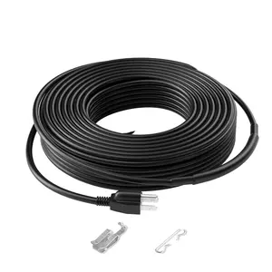 Self-Regulating Pipe Heating Cable For Preventing Freezing And Roof De-Icing, 80 Ft Length, 5 W/ft Power, Heat Trace Tape For Water Pipes And Roof Surfaces, Outdoor Durable Electric Heating Cable