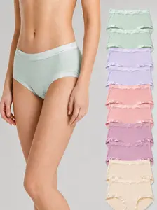 5-Pack Women's Cotton-Soft High Waist Underwear Ultra-Soft & Stretchy Panties with All-Cotton Crotch, Breathable &Quick-Dry, Skin-Friendly Seamless Briefs for Daily Comfort,Moisture-Wicking & Odor-Resistant, No RollingWaistband,031