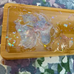 Holographic Koi Crystal Tray - trinket Tray Handmade soap dish