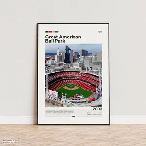 Great American Ball Park Poster, Cincinnati Reds Poster Print, MLB Stadium Poster, Sports Poster,  Mid Century Modern, Baseball Fan Gift