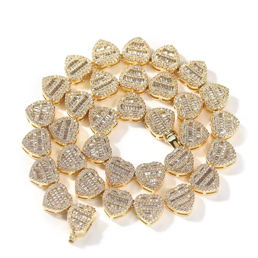 TCC Heart Moissanite Gold 13mm Necklace